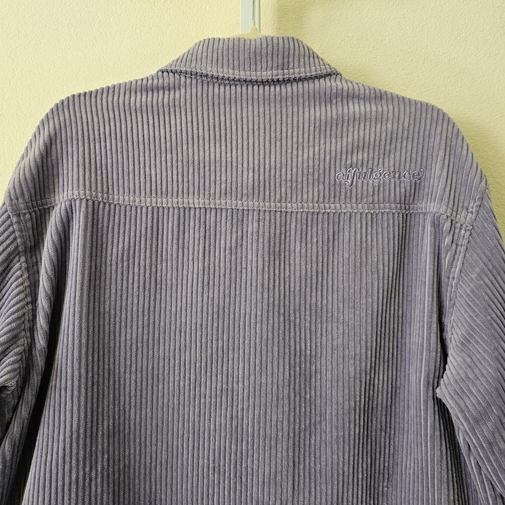 EFFULGENCE Men's Long Sleeve Lavender Corduroy Button Overshirt Jacket Sz M - Picture 10 of 16